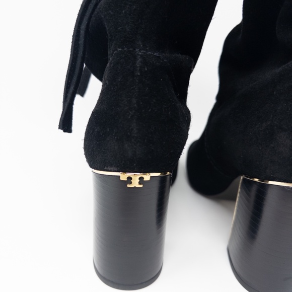 Tory Burch Gigi Slouch Knot Suede Boots 85 MM Size 8.5 Bootie - Picture 7 of 9